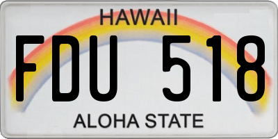 HI license plate FDU518