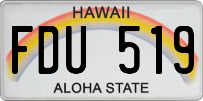 HI license plate FDU519