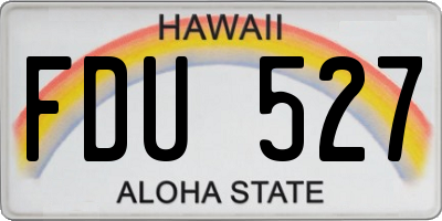 HI license plate FDU527