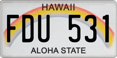 HI license plate FDU531