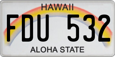HI license plate FDU532