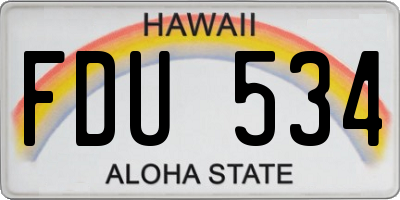 HI license plate FDU534