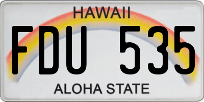 HI license plate FDU535
