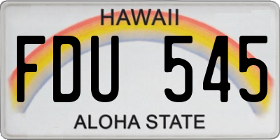 HI license plate FDU545