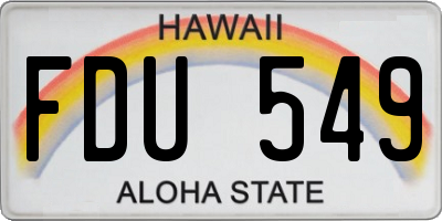 HI license plate FDU549