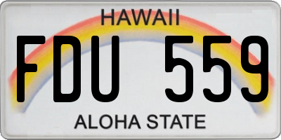 HI license plate FDU559