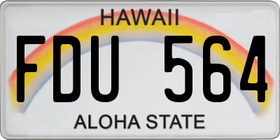 HI license plate FDU564