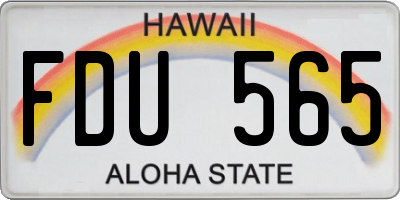 HI license plate FDU565