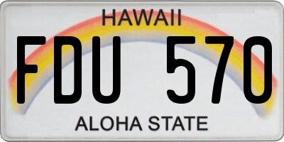 HI license plate FDU570