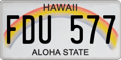 HI license plate FDU577