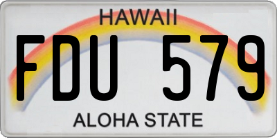 HI license plate FDU579