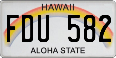 HI license plate FDU582