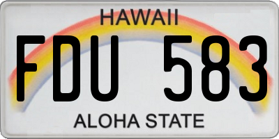 HI license plate FDU583