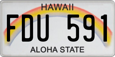 HI license plate FDU591