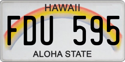HI license plate FDU595