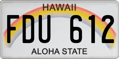 HI license plate FDU612