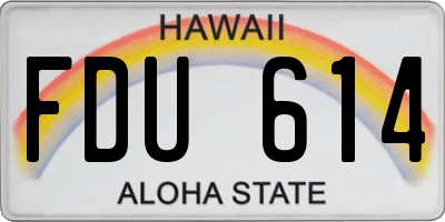 HI license plate FDU614