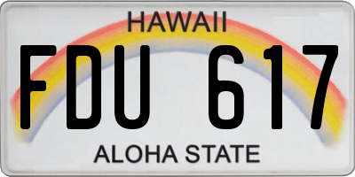 HI license plate FDU617