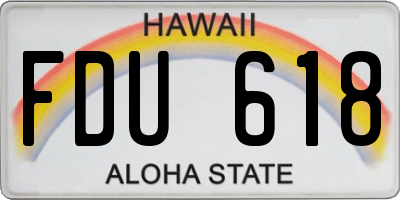 HI license plate FDU618