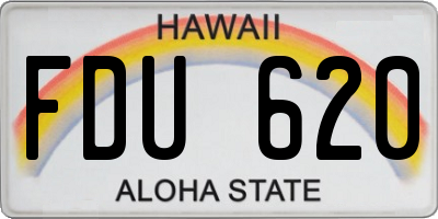 HI license plate FDU620
