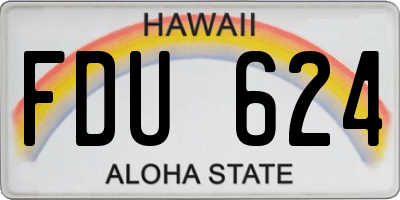 HI license plate FDU624