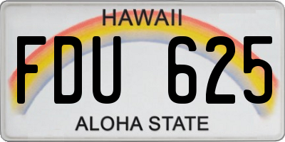 HI license plate FDU625