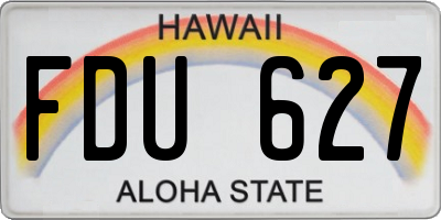 HI license plate FDU627