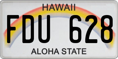 HI license plate FDU628