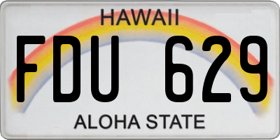 HI license plate FDU629