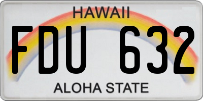 HI license plate FDU632