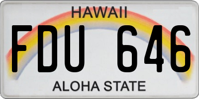 HI license plate FDU646