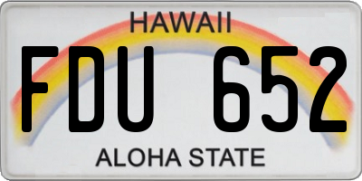 HI license plate FDU652