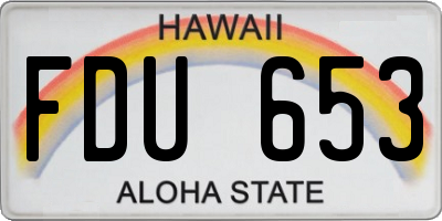 HI license plate FDU653