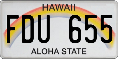 HI license plate FDU655
