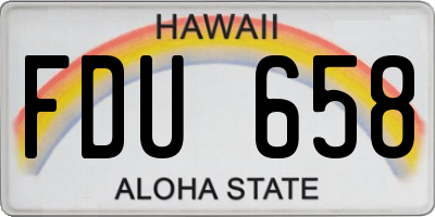 HI license plate FDU658