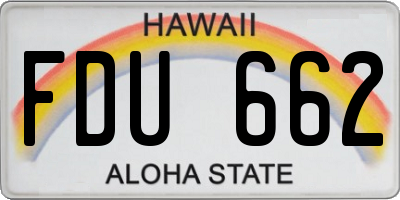 HI license plate FDU662