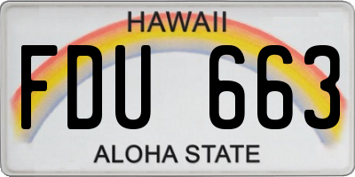 HI license plate FDU663