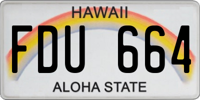 HI license plate FDU664