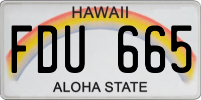 HI license plate FDU665