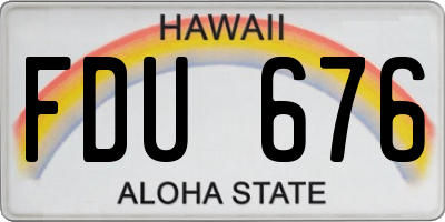 HI license plate FDU676