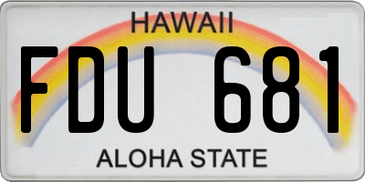 HI license plate FDU681