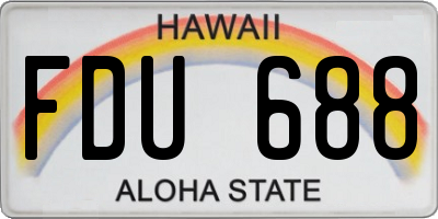 HI license plate FDU688