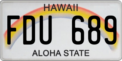 HI license plate FDU689
