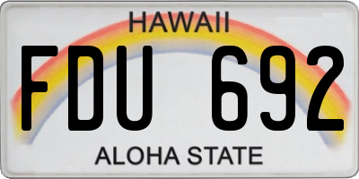 HI license plate FDU692