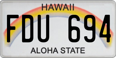 HI license plate FDU694
