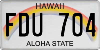HI license plate FDU704