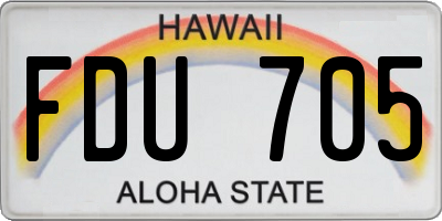 HI license plate FDU705