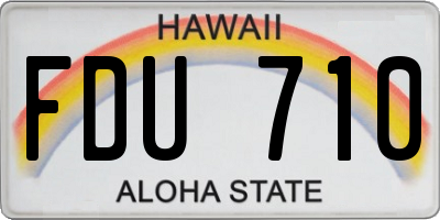 HI license plate FDU710