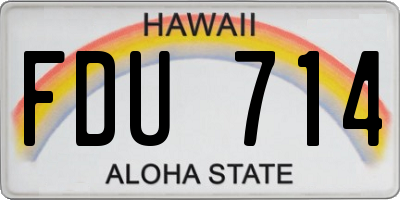 HI license plate FDU714