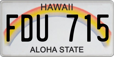 HI license plate FDU715